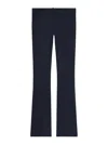 Courrèges Belted Waist Flared Leg Trousers In Dark Blue