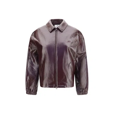 Courrèges Bordeaux Cotton Bomber In Burgundy