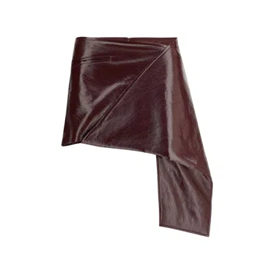 Courrèges Bordeaux Cotton Mini Women's Skirt In Burgundy