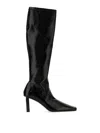 Courrèges Ac Charm Vinyl Boots Woman Black In Leather In Black