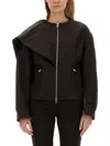 Courrèges Courreges Bow Neck Bomber Jacket In Brown
