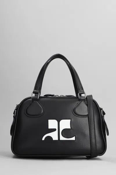 Courrèges Bowling Hand Bag In Black Leather