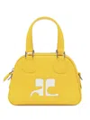 Courrèges Bowling Leather Mini Bag In Yellow