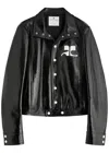 Courrèges Boxy Crinkled Vinyl Jacket In Black