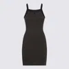 Courrèges Contrast Cotton Jersey Mini Dress In Black