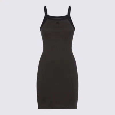 COURRÈGES BROWN COTTON MINI DRESS