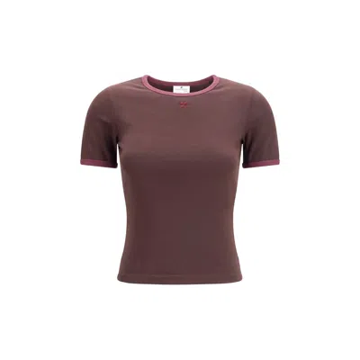 Courrèges Brown Cotton T-shirt