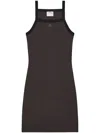 Courrèges Contrast Cotton Jersey Mini Dress In Brown