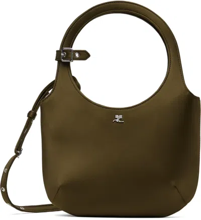 Courrèges Brown Holy Satin Bag In 1125 Ash Brown