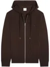 Courrèges Zipped Wool Hoodie In Brown
