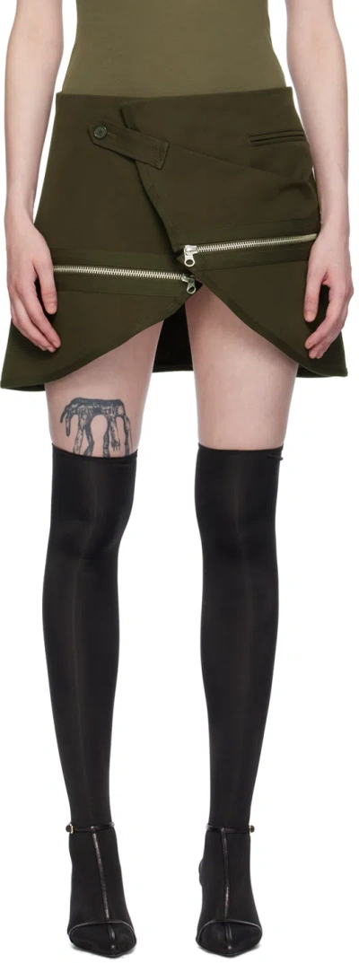 Courrèges Brown Modular Miniskirt In 1093 Mud Brown