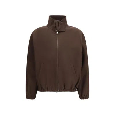 Courrèges Zip-up Bomber Jacket In Brown