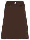 Courrèges Interlock A-line Track Midi Skirt In Brown