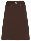 Courrèges Interlock A-line Track Midi Skirt In Brown