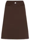Courrèges Interlock A-line Track Midi Skirt In Brown