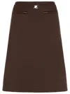 Courrèges Interlock A-line Track Midi Skirt In Brown