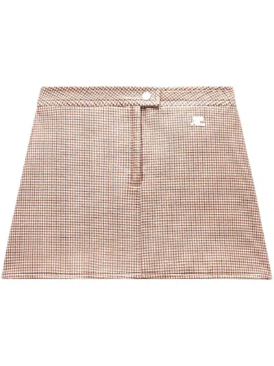 Courrèges Brown Re-edition Checked Mini Skirt