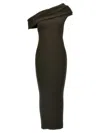 Courrèges Twist Rib Knit Long Dresses In Green