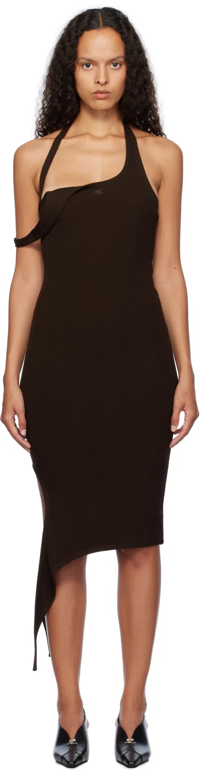 Courrèges Undressed Ribbed Midi Dress In Multi