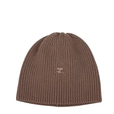 Courrèges Co15662886945033bt Merino Wool Beanie In Brown