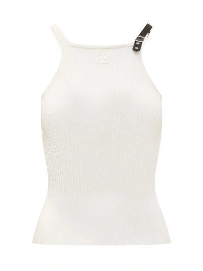 Courrèges Buck Tank Top In Heritage White