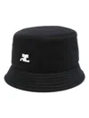 Courrèges Signature Bucket Hat - Courreges - Cotton - Black In Black
