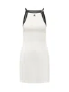 Courrèges Buckle Contrast Short Dress In White