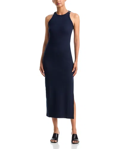 Courrèges Buckle 90's Rib Midi Dress In Blue