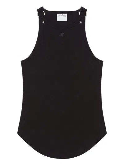 Courrèges Buckle 90's Rib Tank Top Woman Black
