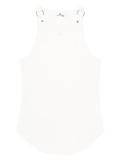 COURRÈGES BUCKLE 90'S RIB TANK TOP WOMAN WHITE
