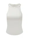 Courrèges 90s Buckle Tank Top With Metal Hardware In White