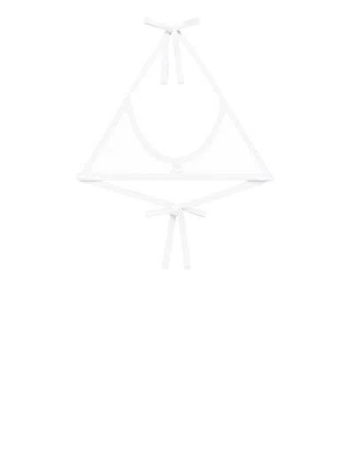 Courrèges Buckle Contrasting-trim Bra In 白色
