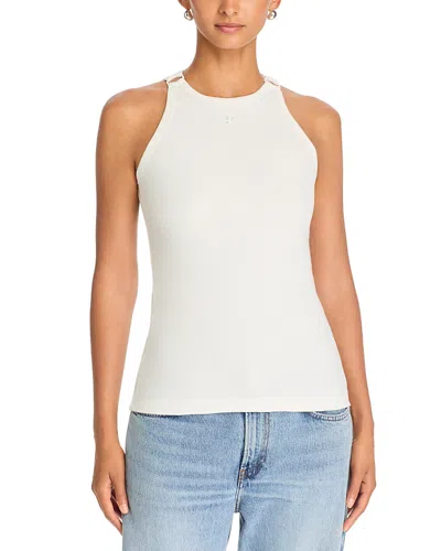 Courrèges Buckle 90s Rib Tank Top In White