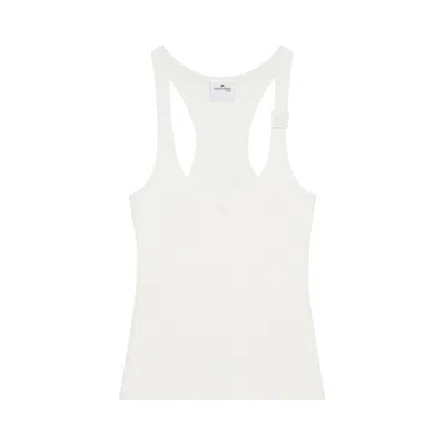 Pre-owned Courrèges Buckle 90s Rib Tank Top 'heritage White' | Women's Size S
