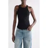 Courrèges Buckle 90s Rib Tank Top In Black