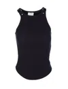 Courrèges Ribbed Tank With Metal Hardware And Piercing Detail