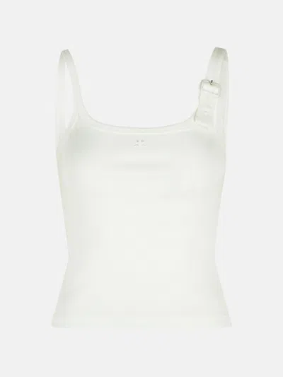 Courrèges 'buckle 90's' White Cotton Tank Top