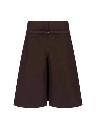 Courrèges Buckle Bermuda In Brown