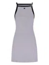Courrèges Racerback Mini Dress With Contrasting Straps And Logo Detail In Grey