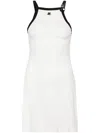 Courrèges Buckle Contrast Short Dress In White