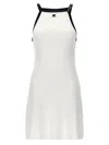 Courrèges Buckle Contrast Short Dress In White