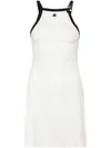 Courrèges Buckle Contrast Short Dress In White