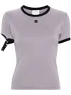 Courrèges Buckle Contrast T-shirt In 灰色