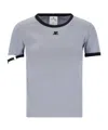 Courrèges Buckle Contrast T-shirt In Gray