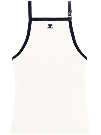COURRÈGES BUCKLE CONTRAST TANK TOP