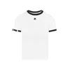 Courrèges Buckle Contrast White Black Cotton T-shirt