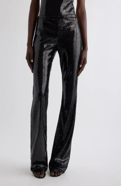 Courrèges Buckle Cutout Sequin Pants In Black