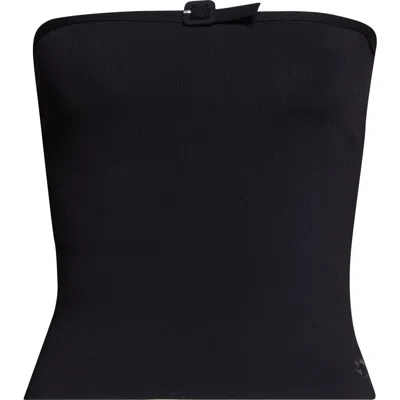 Courrèges Buckle Detail Bustier Knit Top In Black