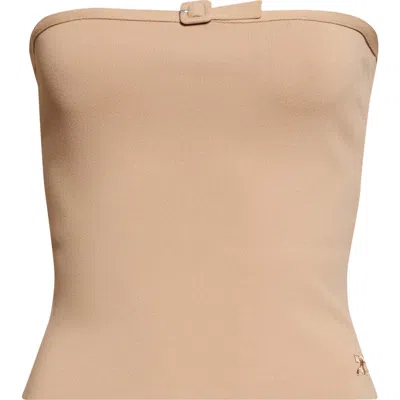 Courrèges Buckle Detail Bustier Knit Top In Brown