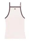 Courrèges Buckle-detail Cotton Tank Top In Black